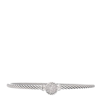 David Yurman Sterling Silver Diamond 3mm Chatelaine Bracelet 1 of 4