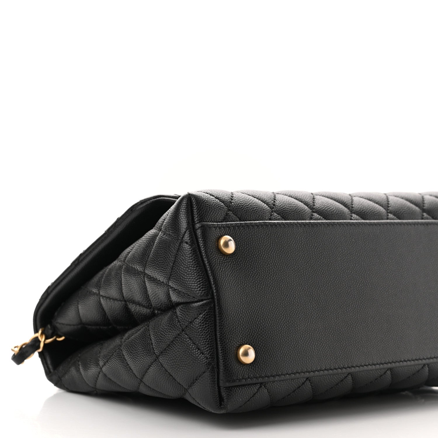 Chanel Caviar Lizard Embossed Quilted Small Coco Handle Flap Black 9 of 10