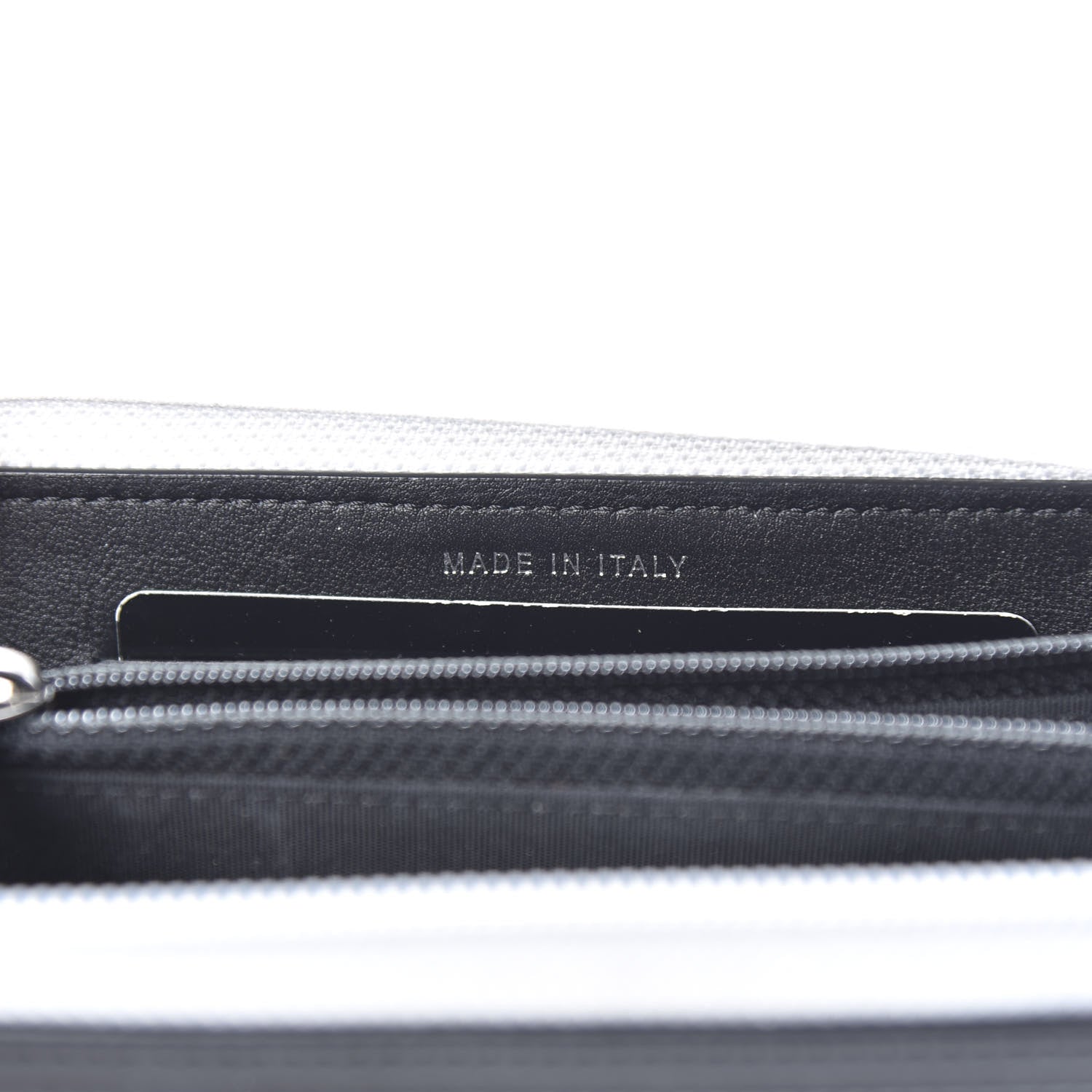 Chanel Metallic Goatskin Calfskin Large Bi-Color Zip Around Boy Wallet Black Silver 7 of 8