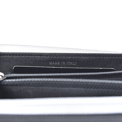 Chanel Metallic Goatskin Calfskin Large Bi-Color Zip Around Boy Wallet Black Silver 7 of 8