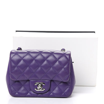 Chanel Lambskin Quilted Mini Square Flap Purple 15 of 15