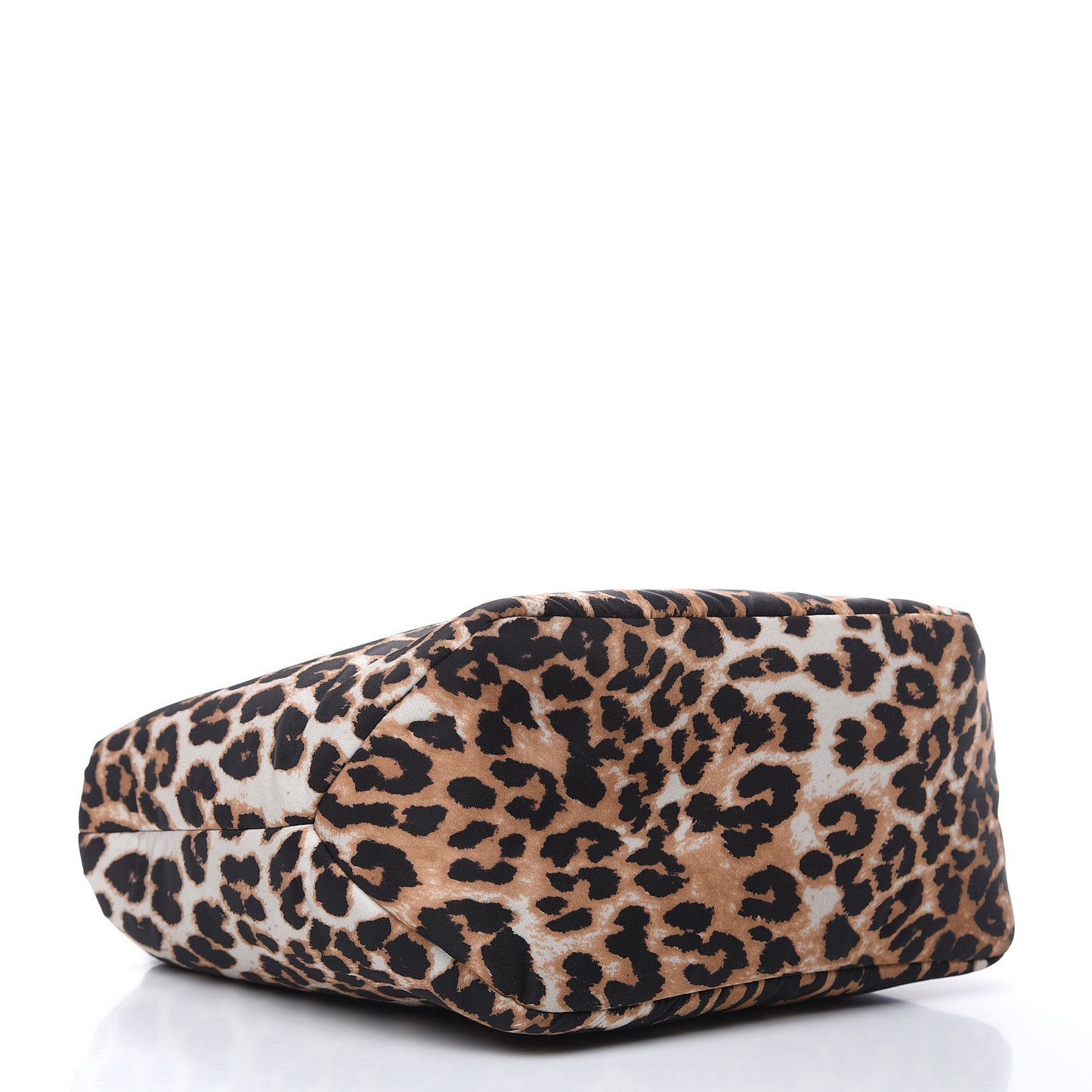 Tessuto Nylon Leopard Print Shoulder Bag Avorio
