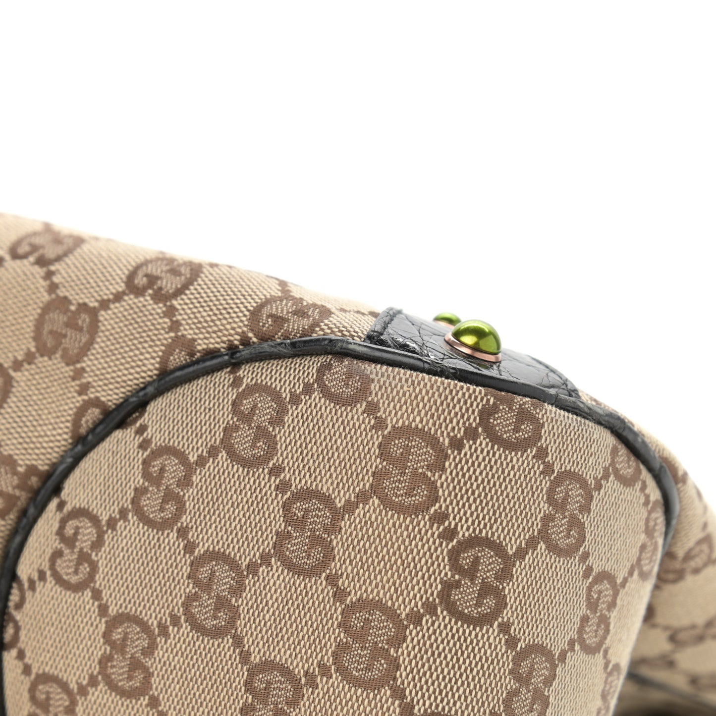 Crocodile Web Monogram Tom Ford Dragon Tote Dark Brown Green