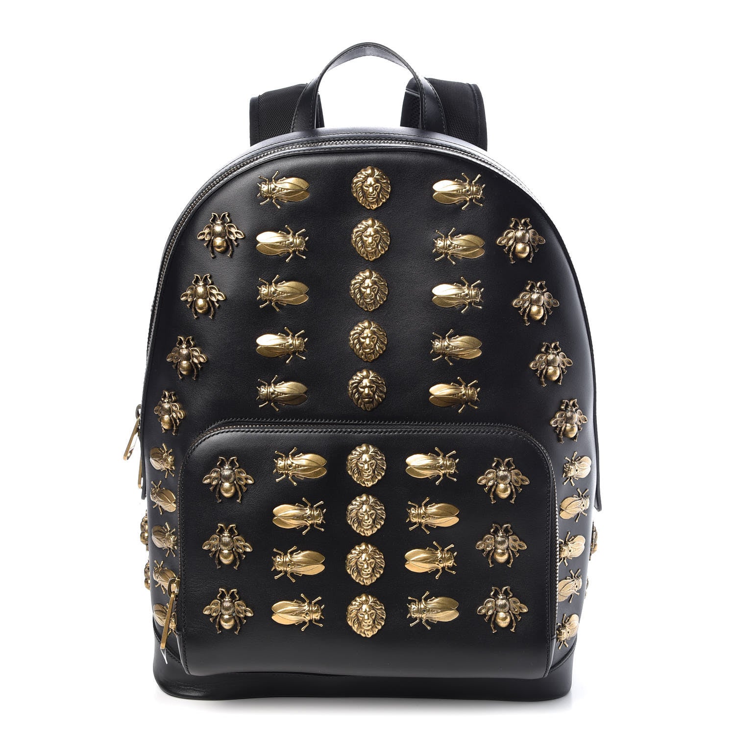 Gucci Calfskin Animal Studs Medium Day Backpack Black 1 of 9