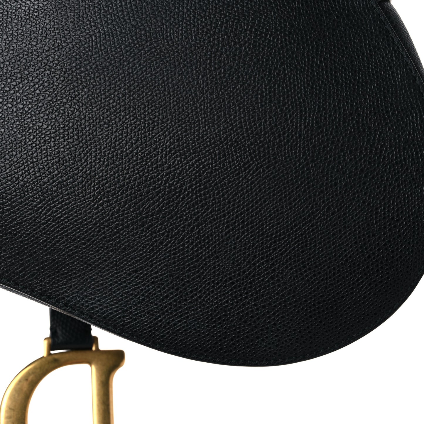 Grained Calfskin Saddle Bag Black
