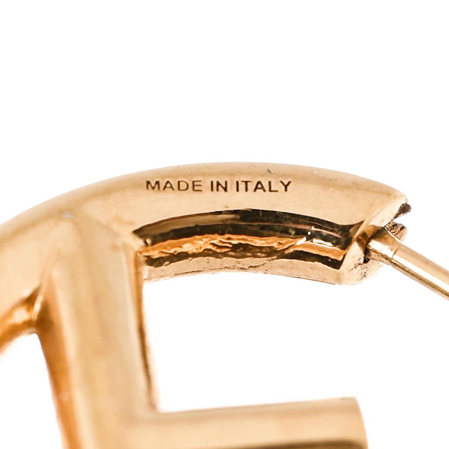 Fendi Metal FF Hoop Earrings Gold 5 of 5