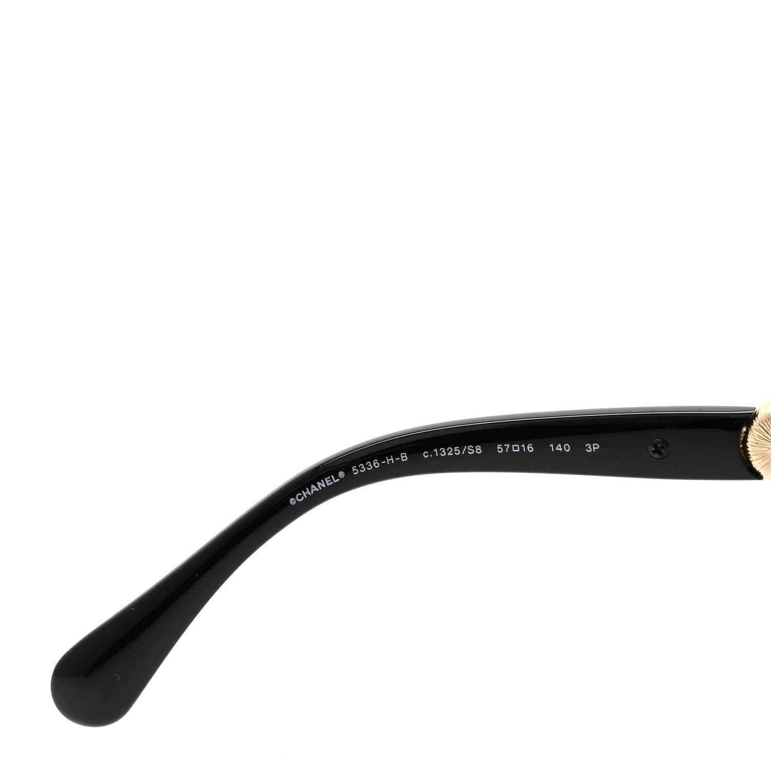 Chanel Crystal Pearl Polarized Cat Eye Sunglasses 5336-H-B Black