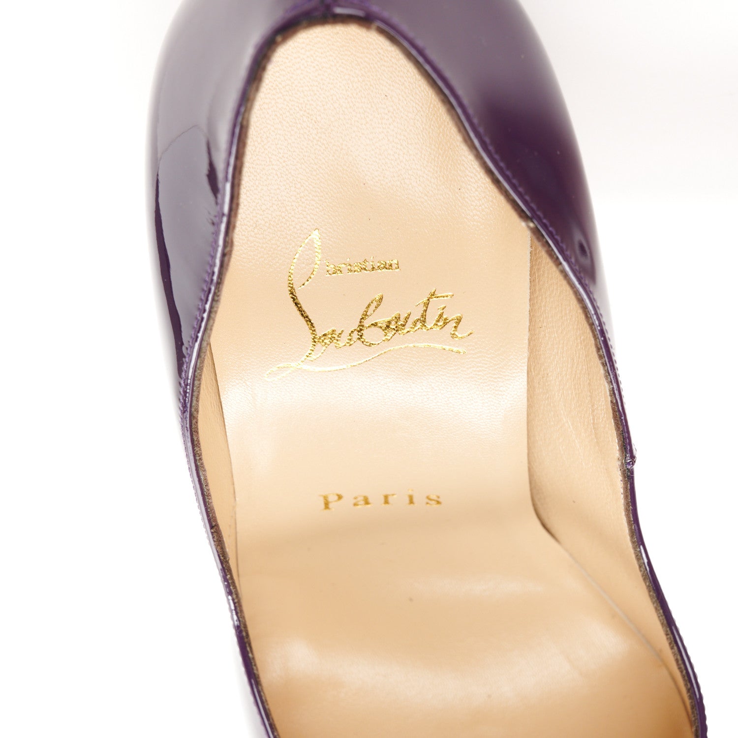 Christian Louboutin Patent Lady Peep 150 Pumps 37.5 Violet 8 of 9