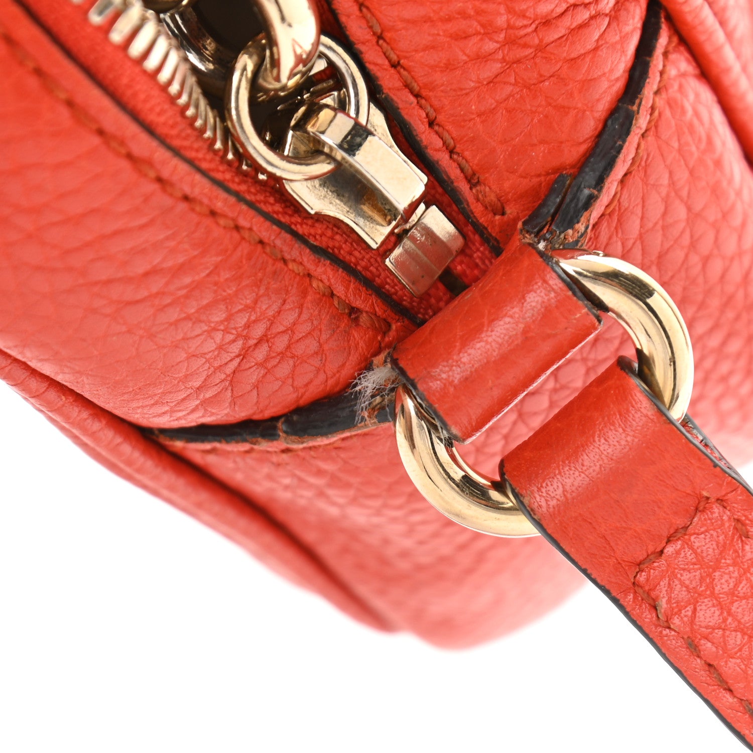 Gucci Pebbled Calfskin Small Soho Disco Bag Sun Orange 10 of 18