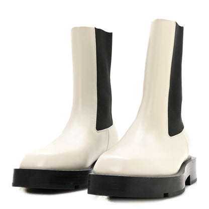 Givenchy Calfskin Square Chelsea Boots 37 White Black 4 of 9