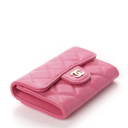Chanel Caviar Quilted Flap Card Holder Wallet Pink 4 of 9