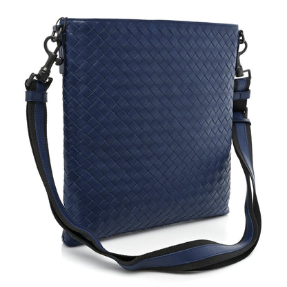 Bottega Veneta Nappa Intrecciato VN Crossbody Messenger Bag Navy 2 of 9