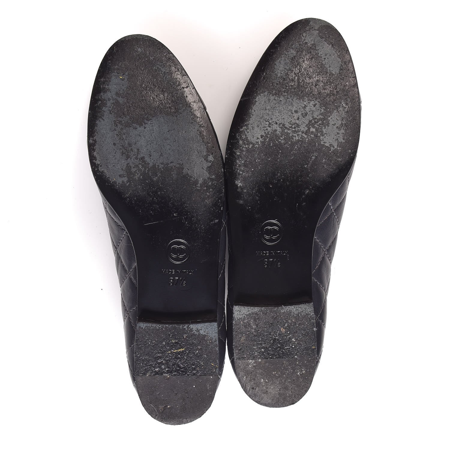 Chanel Lambskin Quilted CC Cap Toe Ballerina Flats 37.5 Navy 5 of 16