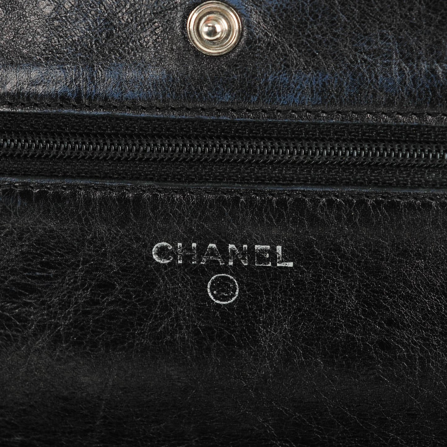 Aged Calfskin Reissue Wallet On Chain WOC Metallic Black