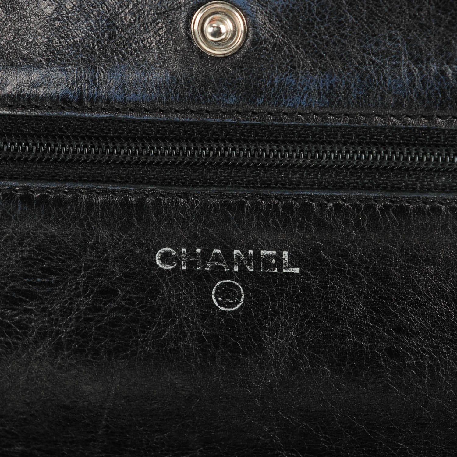 Chanel Aged Calfskin Reissue Wallet On Chain WOC Metallic Black 6 of 8