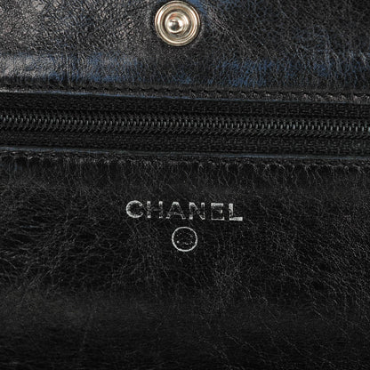 Chanel Aged Calfskin Reissue Wallet On Chain WOC Metallic Black 6 of 8