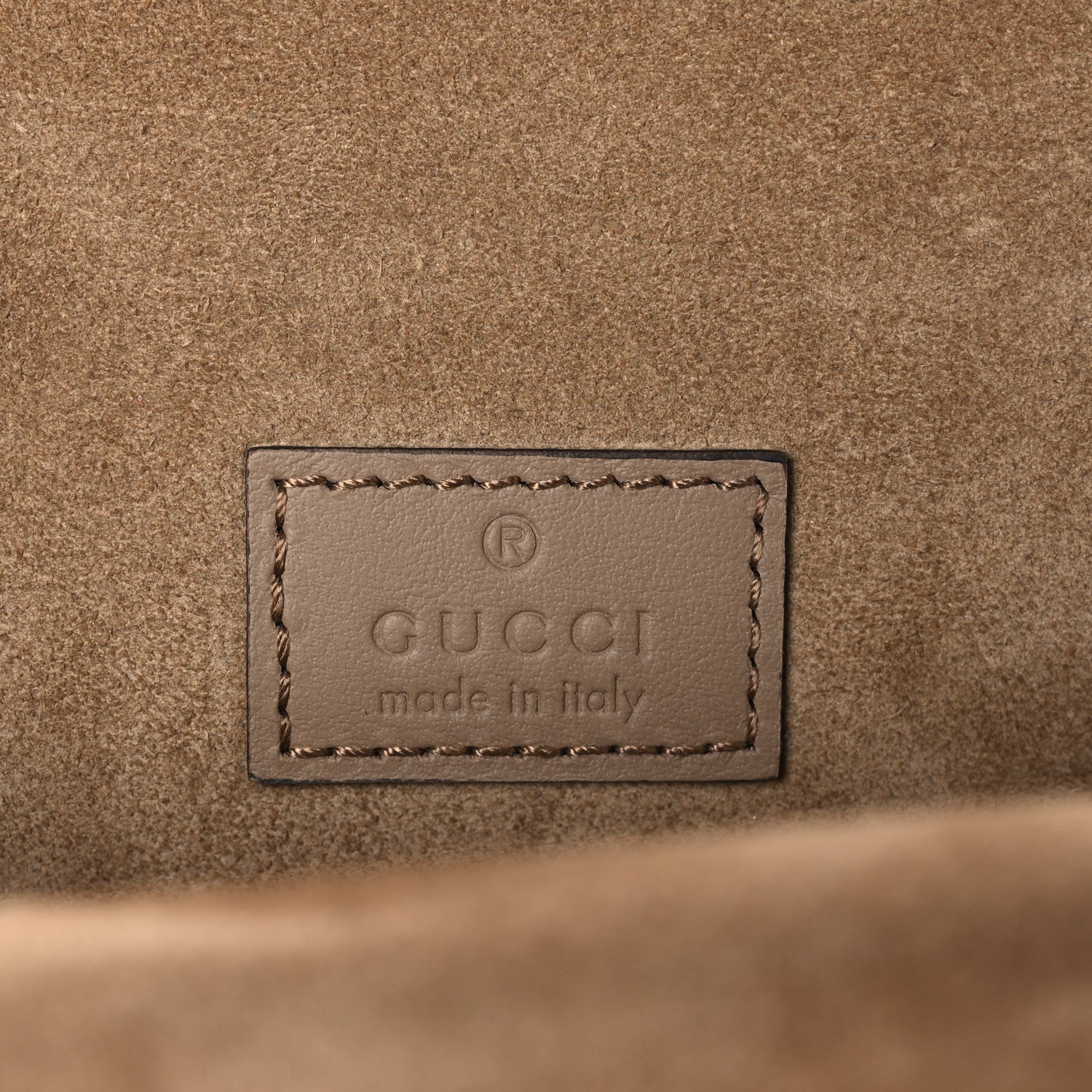 Gucci GG Supreme Monogram Suede Crystal Small Dionysus Shoulder Bag Beige Ebony Taupe 6 of 10