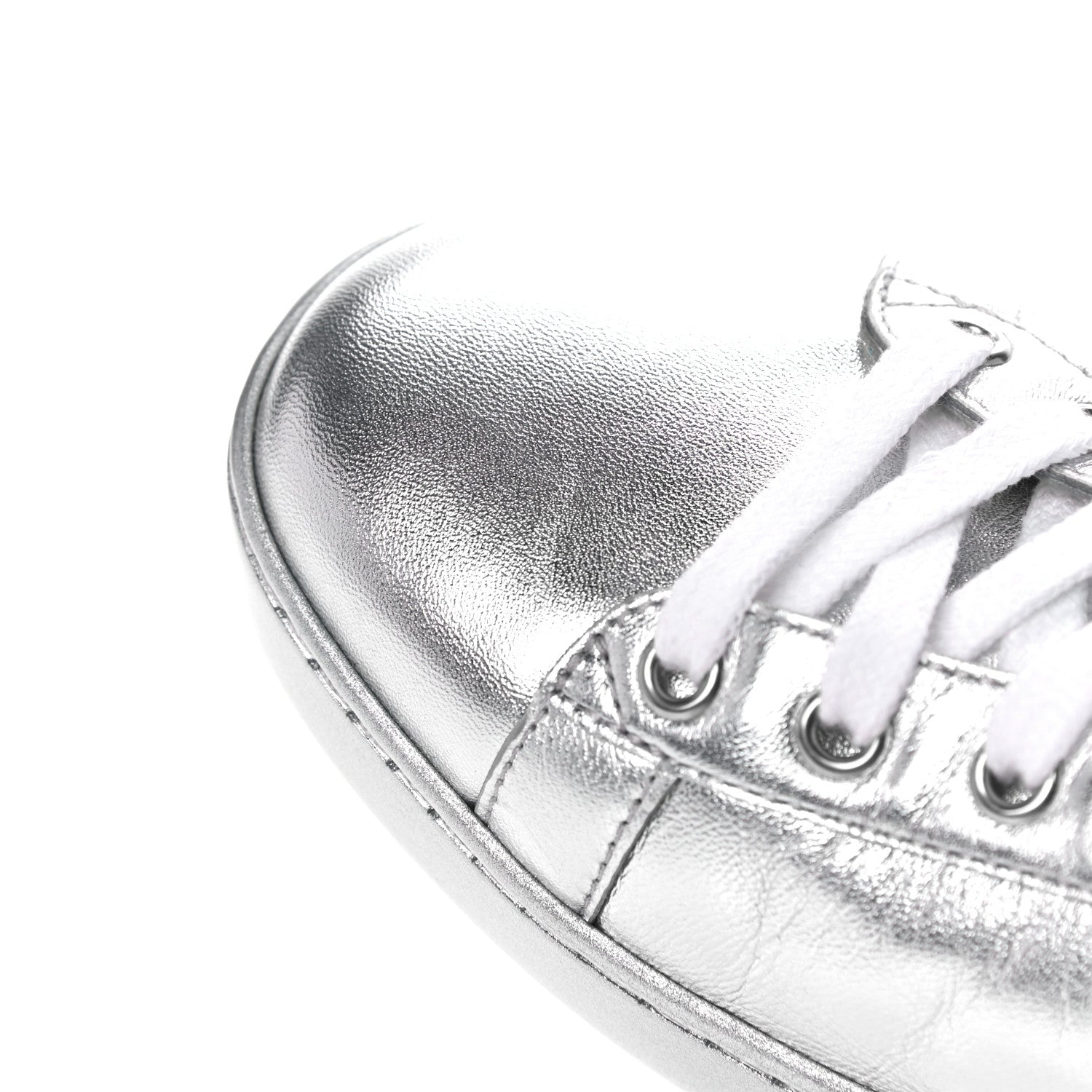 Gucci Metallic Nappa Interlocking G Perforated Womens Ace Sneakers 40.5 Silver 11 of 12