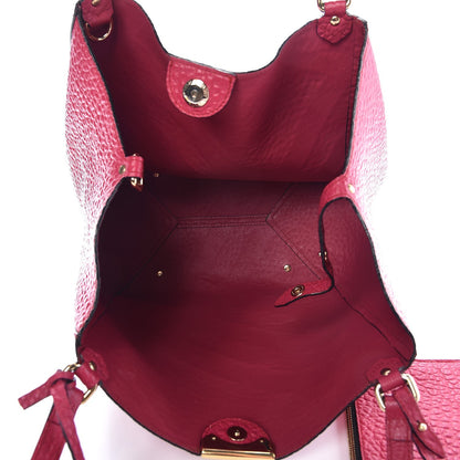 Burberry Signature Grain Calfskin Check Embossed Small Canterbury Tote Fuchsia 6 of 9