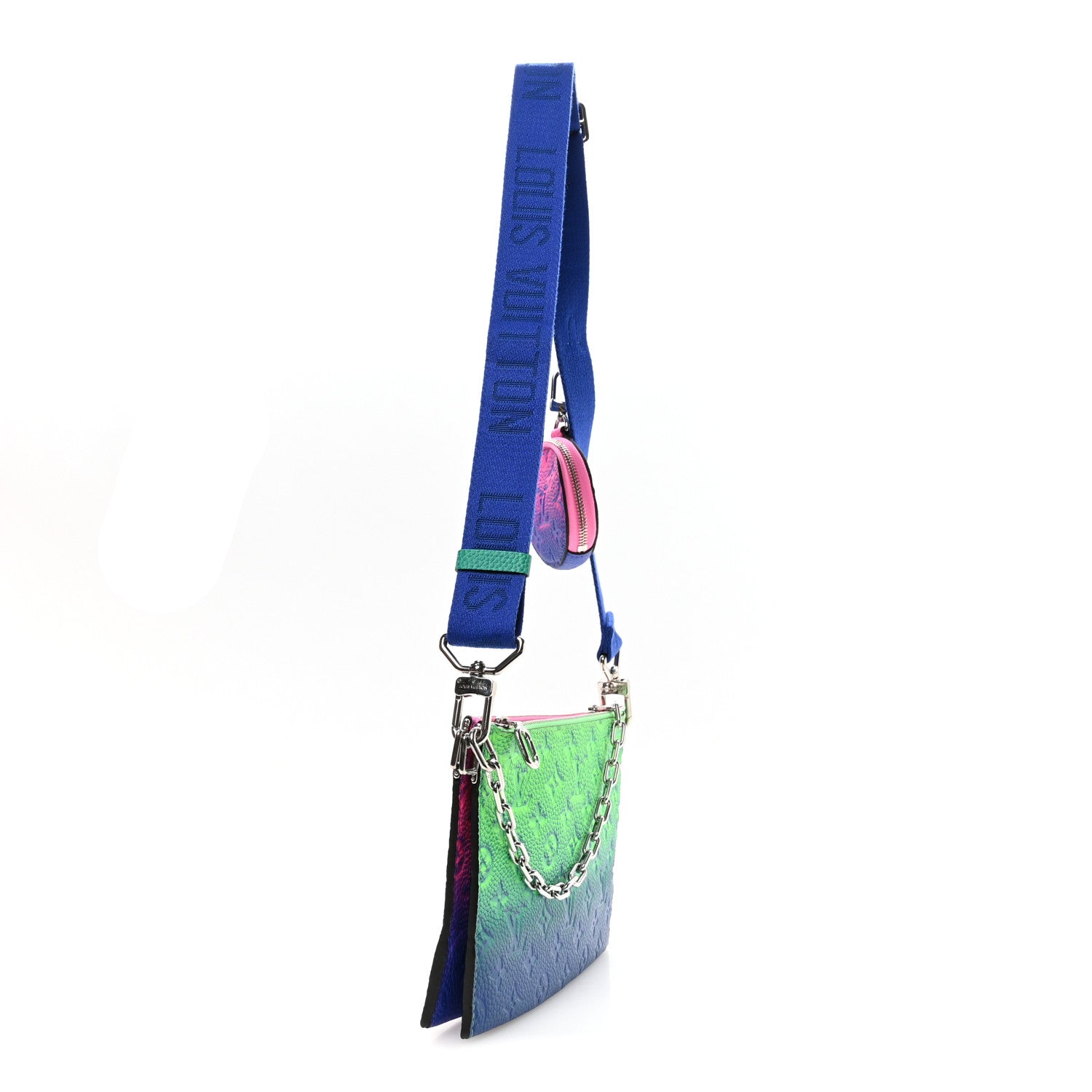 Louis Vuitton Taurillon Illusion Trio Pouch Bleu Rose 2 of 8