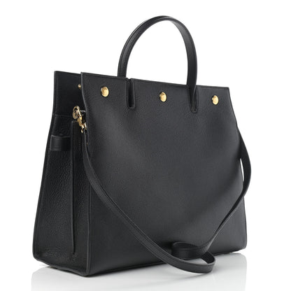 Burberry Grainy Calfskin Medium Title Bag Black 3 of 12
