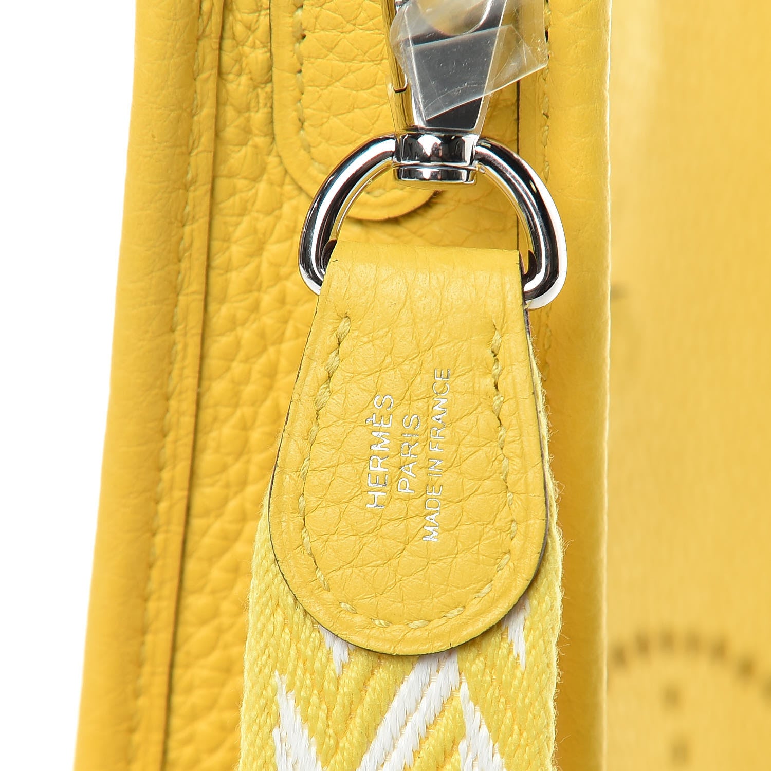 Hermes Taurillon Clemence Amazone Evelyne TPM Jaune De Naples White 6 of 9