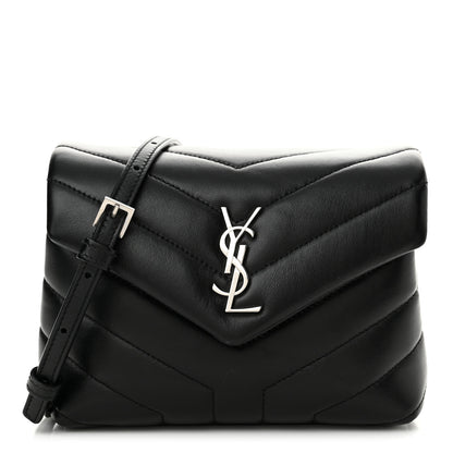 Saint Laurent Calfskin Y Quilted Monogram Toy Loulou Crossbody Bag Black 1 of 10