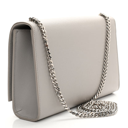 Saint Laurent Grain De Poudre Medium Classic Monogram Kate Satchel Souris 3 of 13