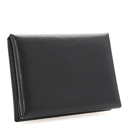 Hermes Chevre Mysore Calvi Duo Card Case Black 3 of 7