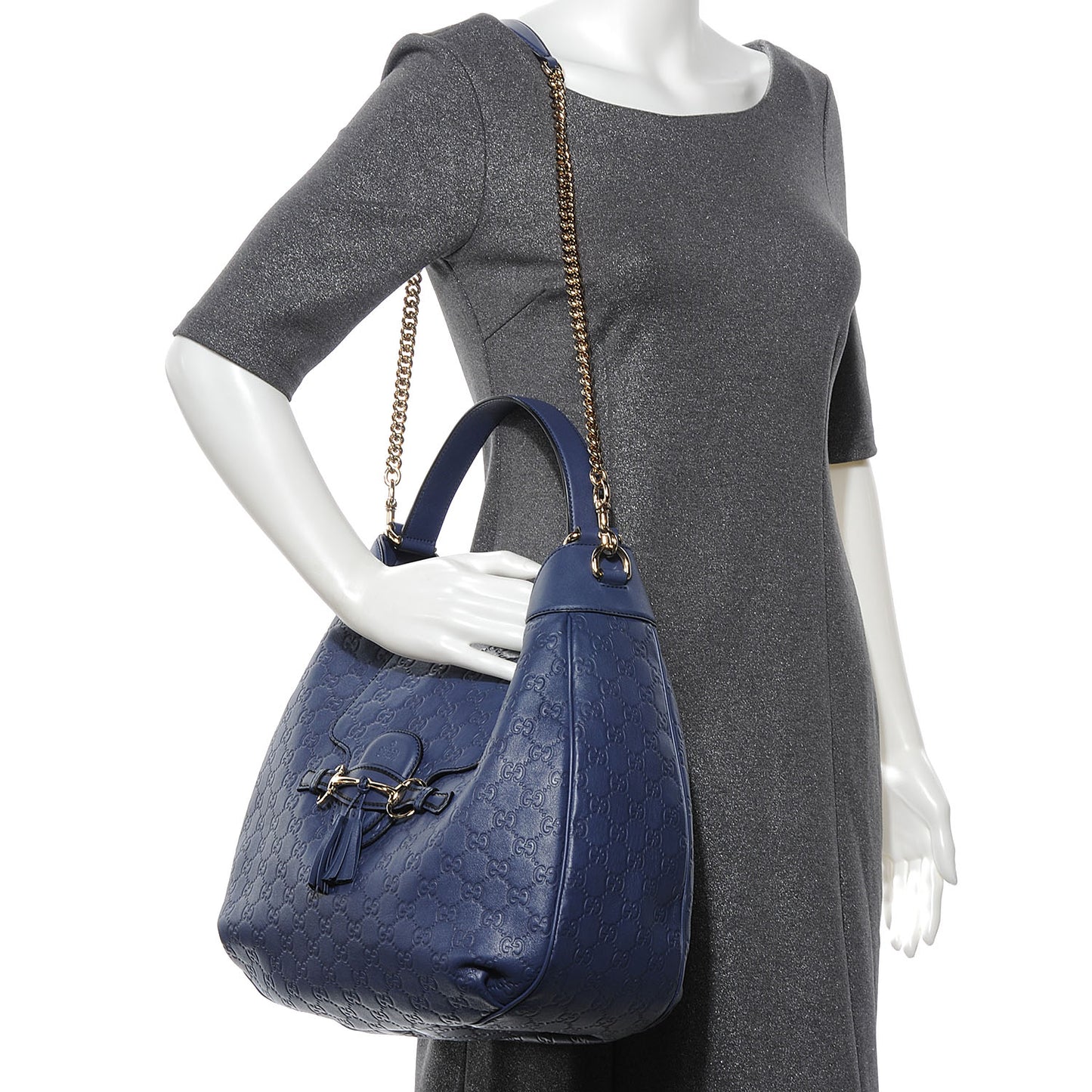 Guccissima Medium Emily Hobo Blue