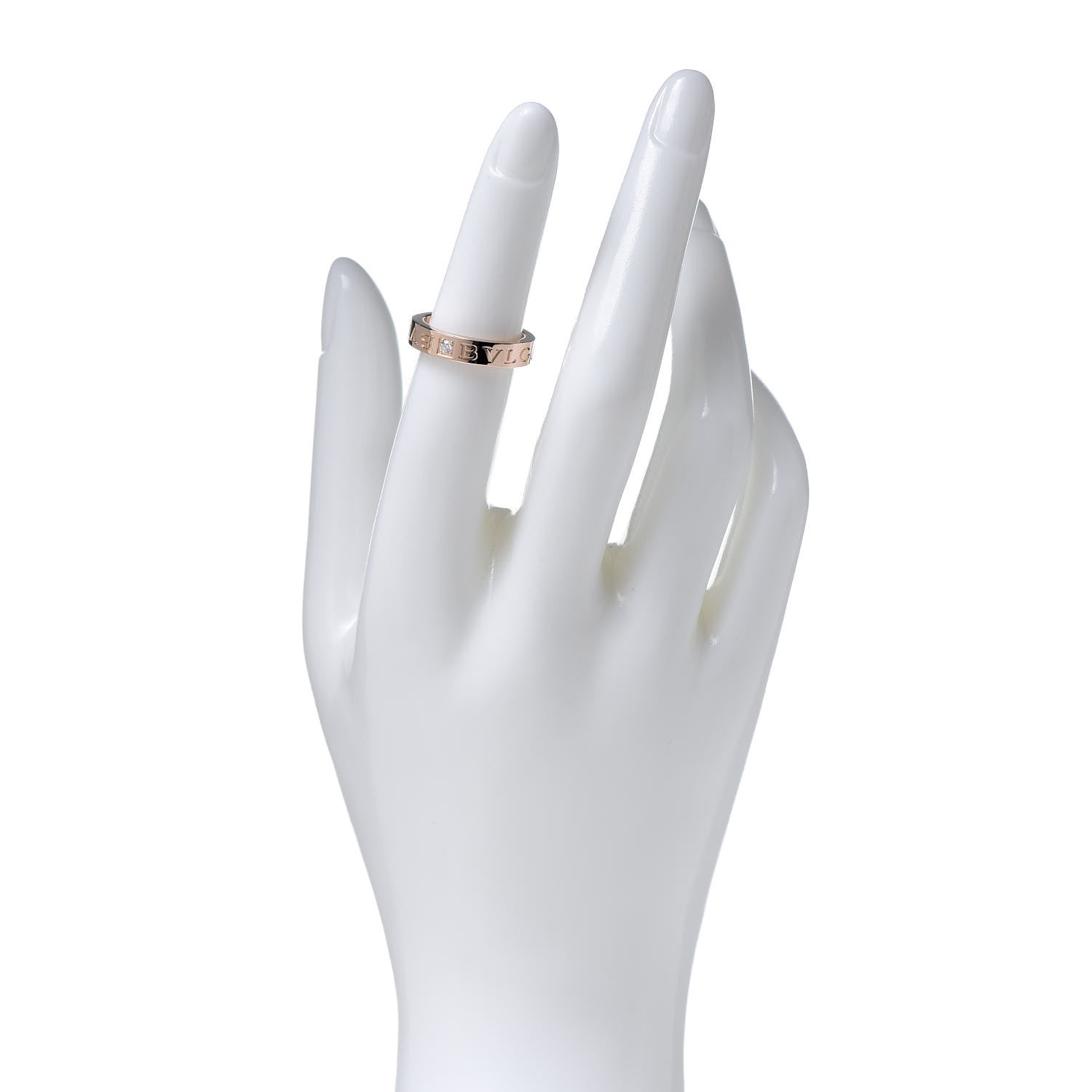 Bulgari 18K Rose Gold Diamond B.Zero1 Essential Band Ring 50 5.25 2 of 5