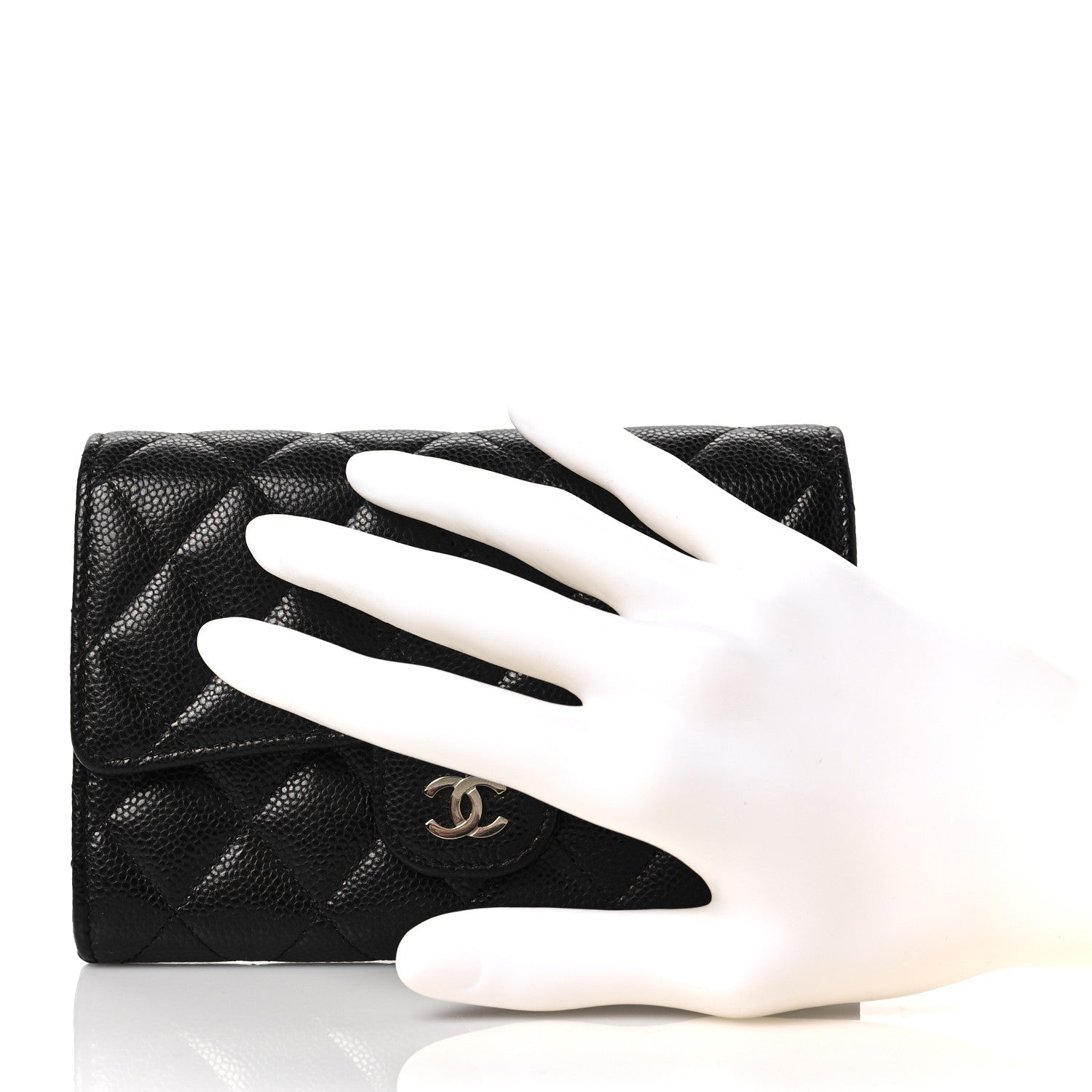 Chanel Caviar Quilted Medium Flap Wallet Black 2 of 8
