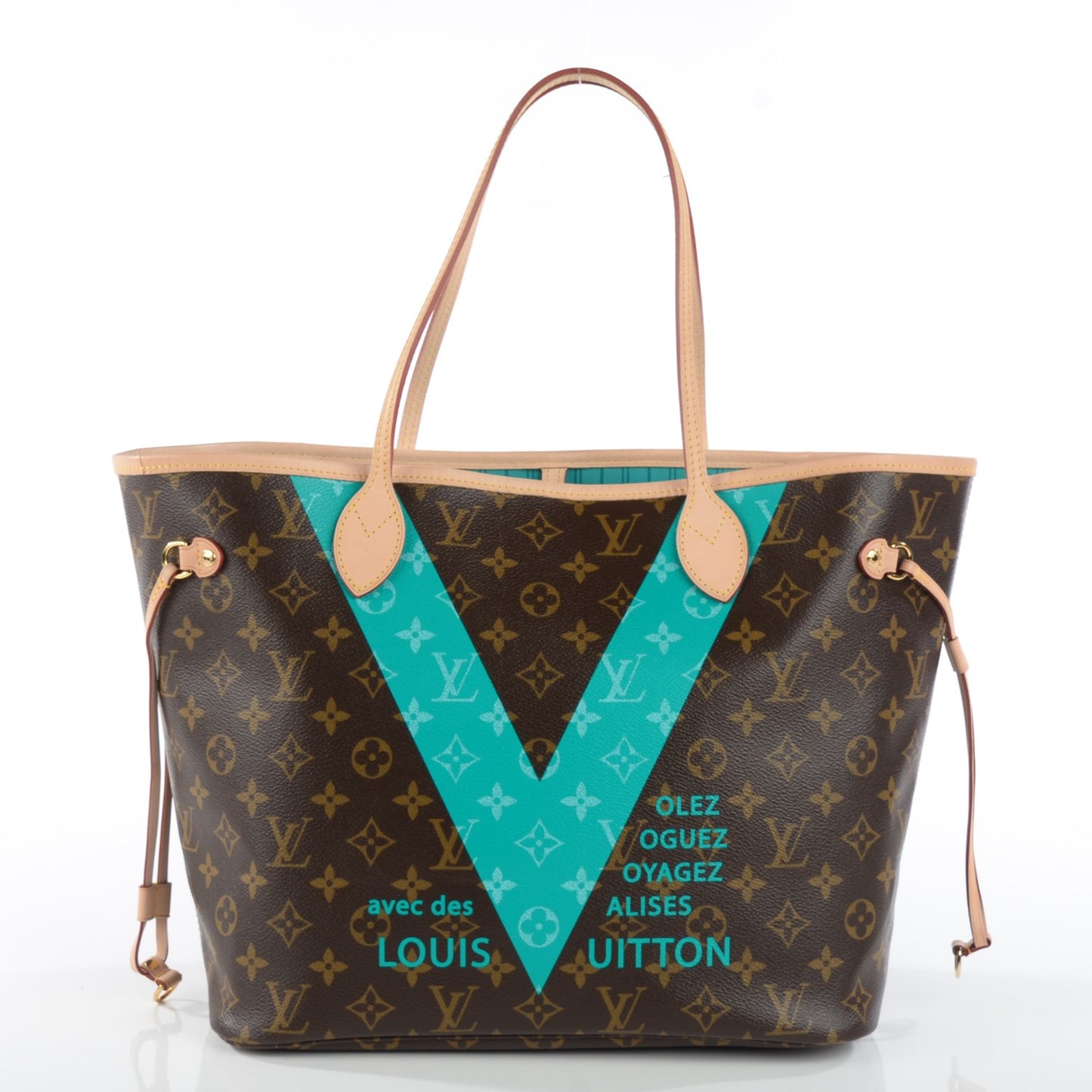 Monogram V Neverfull MM Turquoise