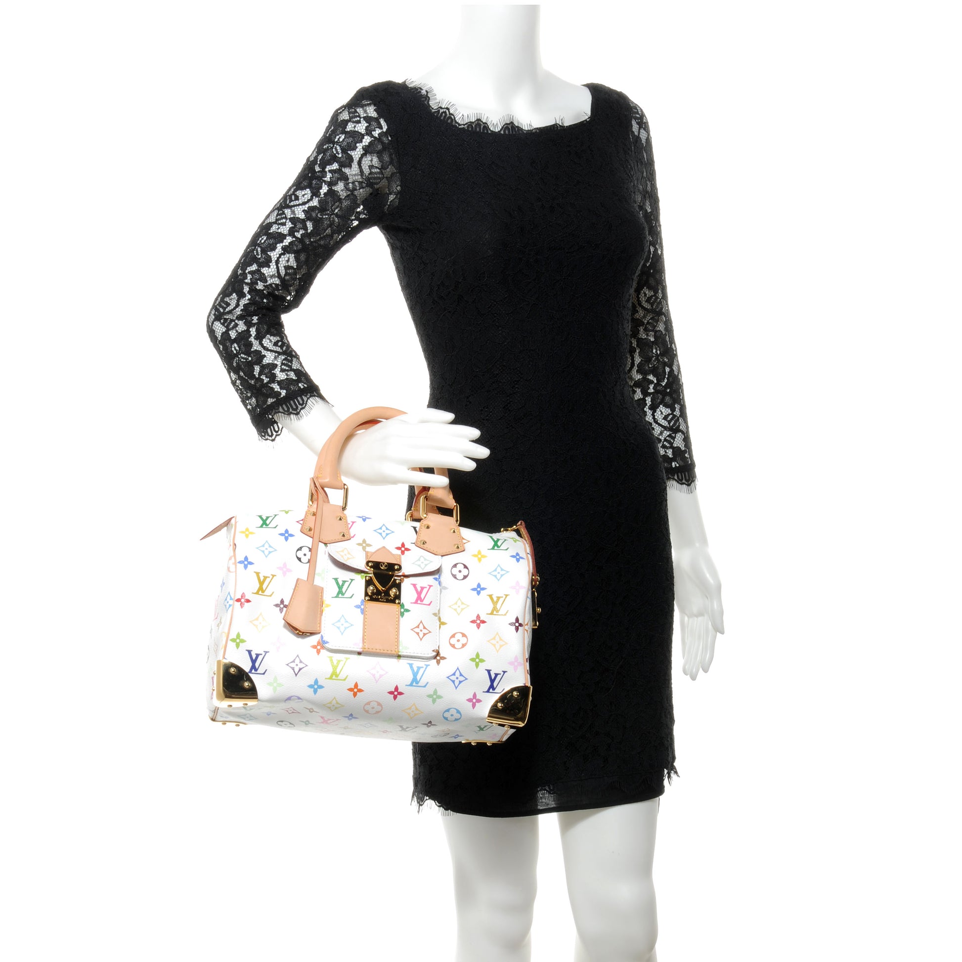 Louis Vuitton Monogram Multicolor Speedy 30 White 2 of 8