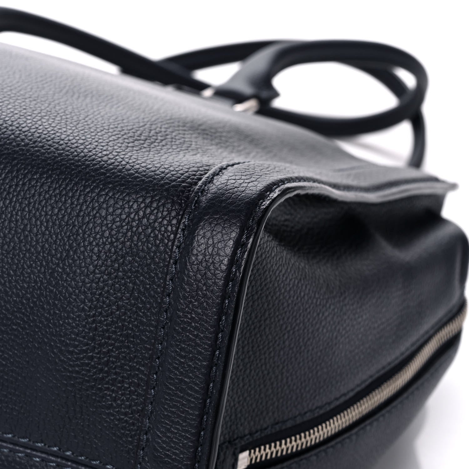 Alexander McQueen Pebbled Calfskin Large Skull Padlock Zip Around Tote Navy 14 of 17