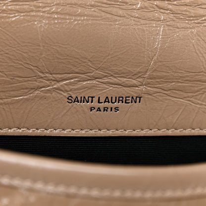 Saint Laurent Crinkled Calfskin Matelasse Monogram Baby Niki Chain Satchel Light Taupe 9 of 14