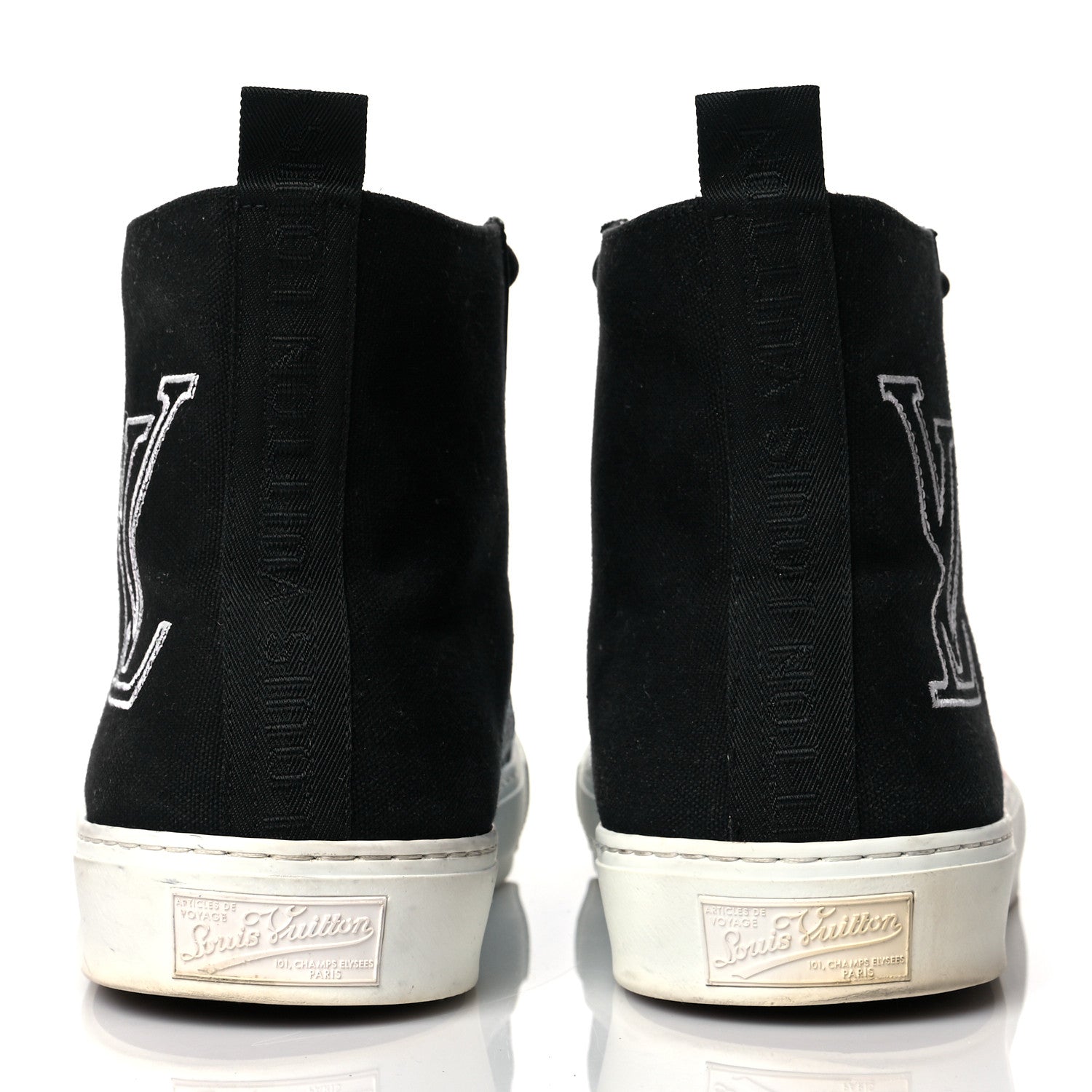 Louis Vuitton Canvas LV Forever Mens Tattoo Sneaker Boots 10.5 Black 5 of 11