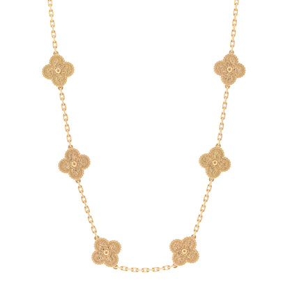 Van Cleef & Arpels 18K Yellow Gold 10 Motifs Vintage Alhambra Necklace 1 of 5