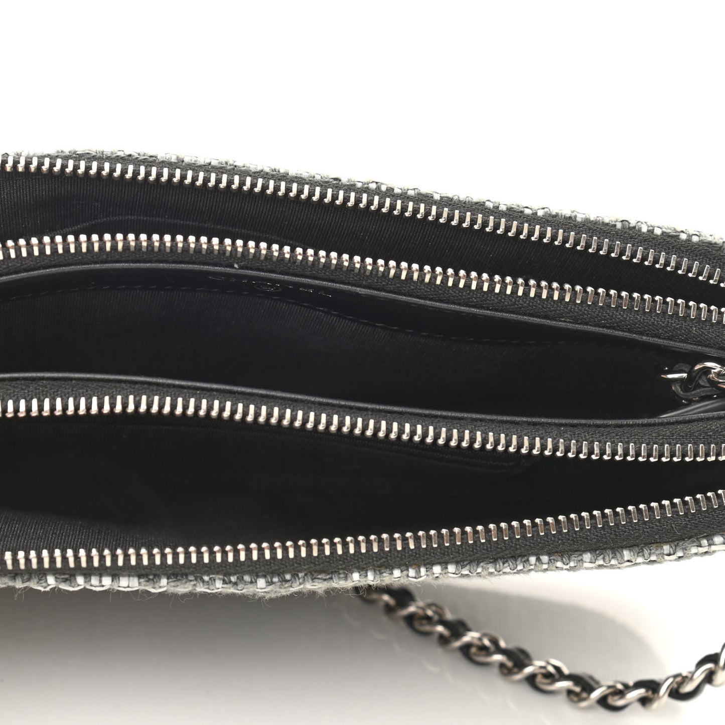 Canvas Small Deauville Clutch With Chain Charcoal