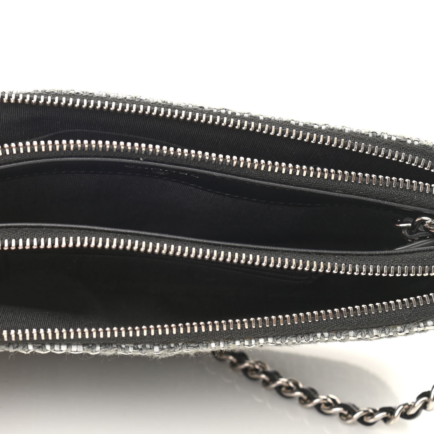 Chanel Canvas Small Deauville Clutch With Chain Charcoal 4 of 10