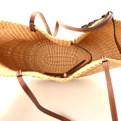 Loewe Calfskin Raffia Paulas Ibiza Small Basket Tote Bag Natural Tan 5 of 7