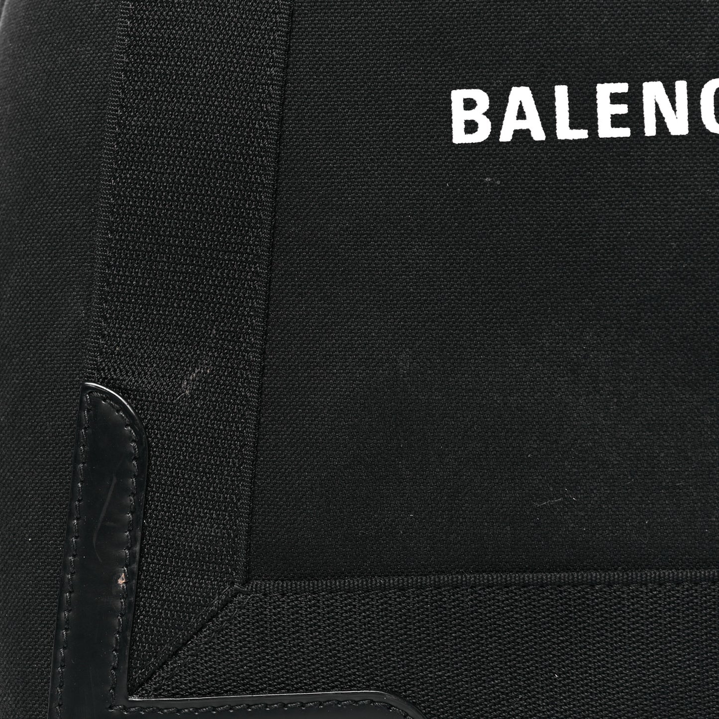 Cotton Canvas Calfskin S Navy Cabas Black