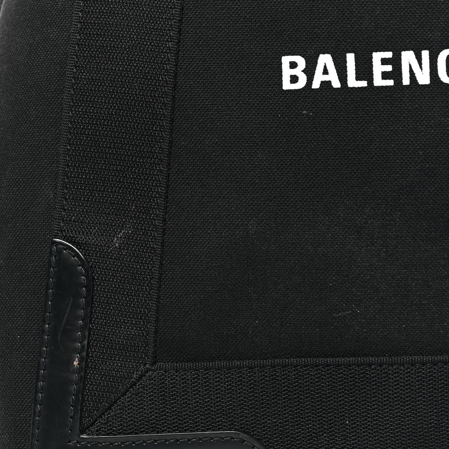 Balenciaga Cotton Canvas Calfskin S Navy Cabas Black 11 of 11