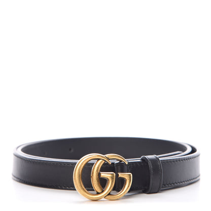 Gucci Calfskin Double G 20mm Belt 80 32 Black 1 of 6