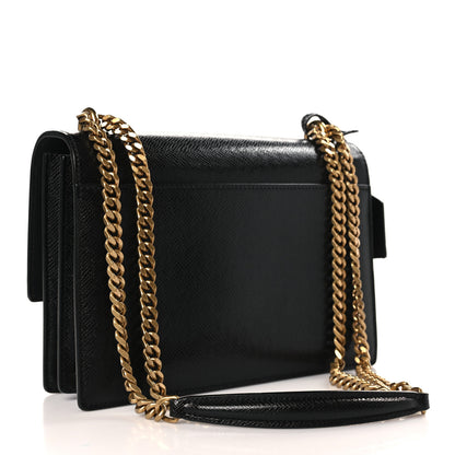 Saint Laurent Coated Bark Calfskin Medium Monogram Sunset Black 3 of 10