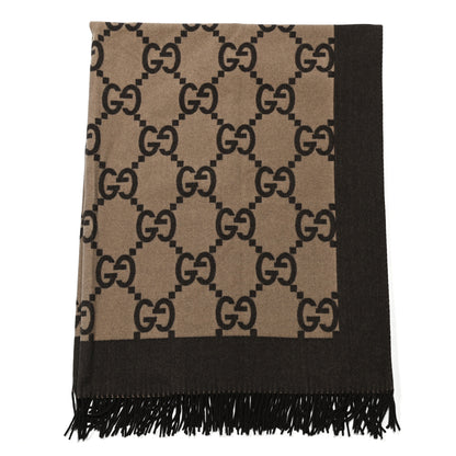 Gucci Wool Cashmere GG Monogram Blanket Dark Brown 1 of 3