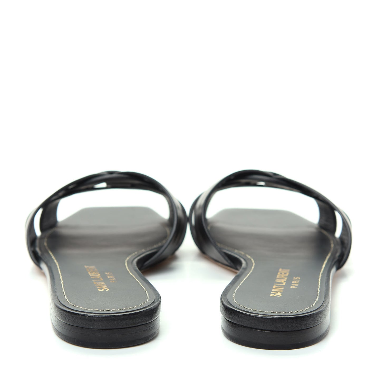 Calfskin Nu Pied 05 Slide Sandals 36 Black