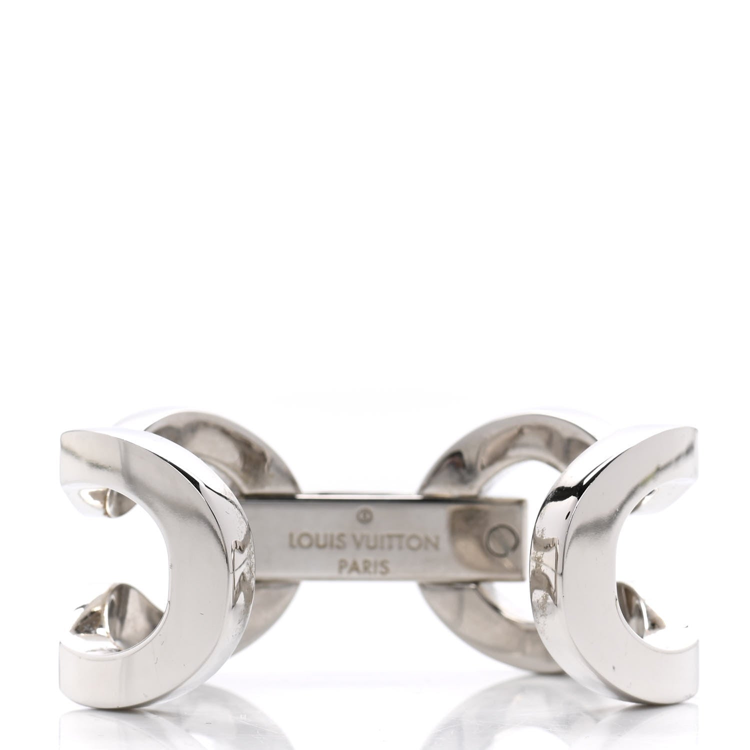 Louis Vuitton Metal Cuff Bracelet Silver Gold 3 of 4