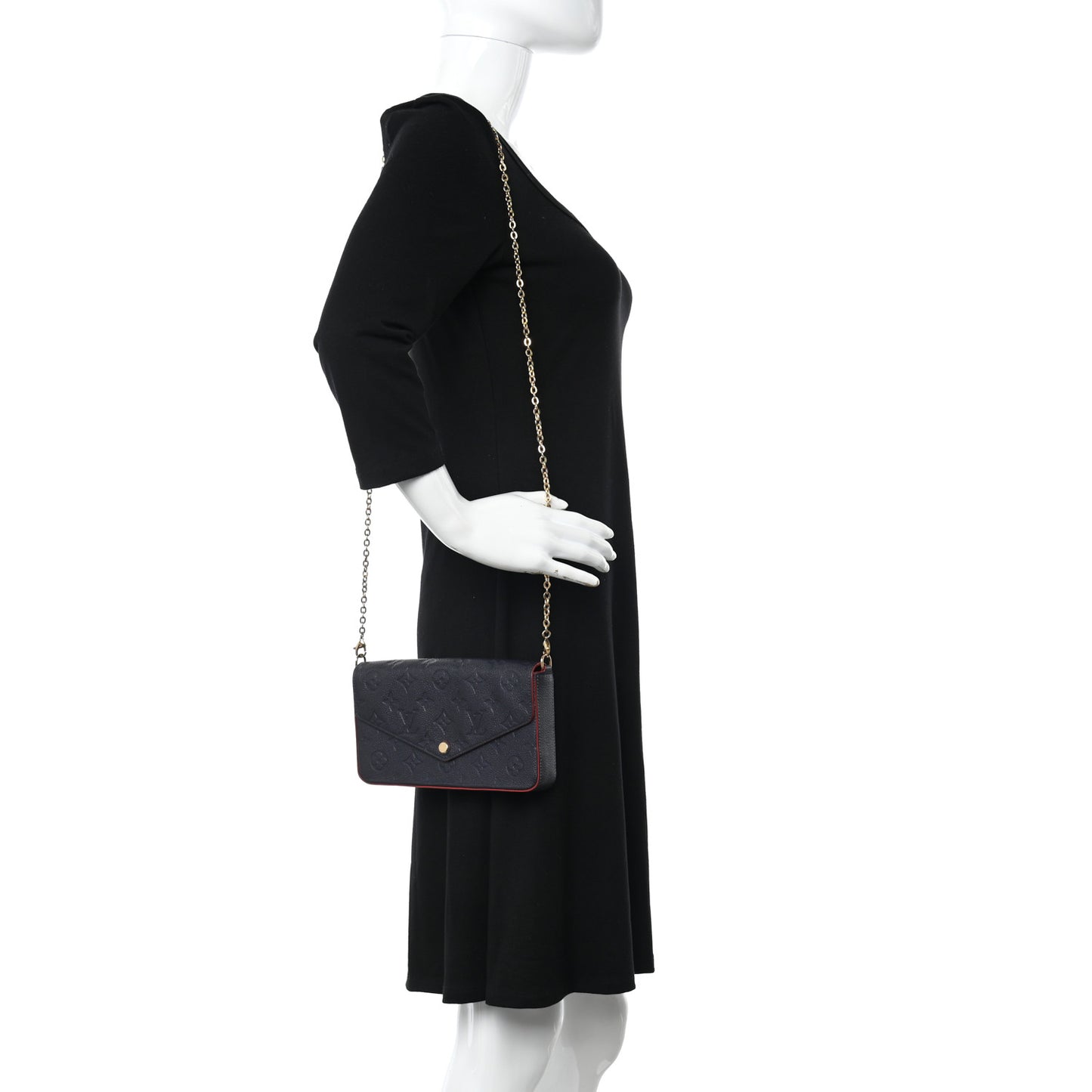 Empreinte Pochette Felicie Chain Wallet Marine Rouge