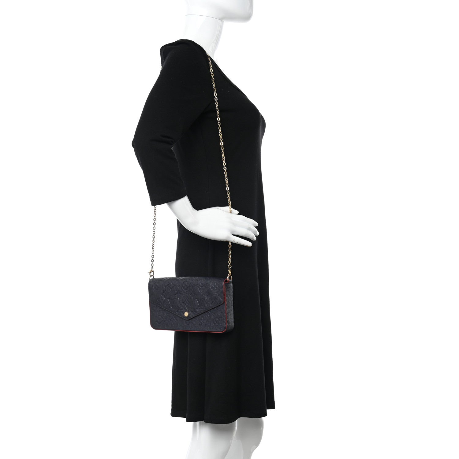 Louis Vuitton Empreinte Pochette Felicie Chain Wallet Marine Rouge 2 of 10